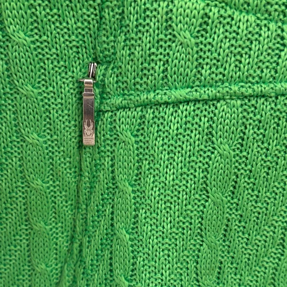 Spyder Green Cable Knit Full Zip Jacket Sweater | Size M
